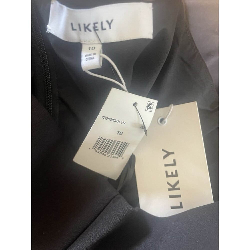 $298 NWT Likely Women's Black Solid Shepp Midi Sheath Dress Size 10 - Picture 11 of 11